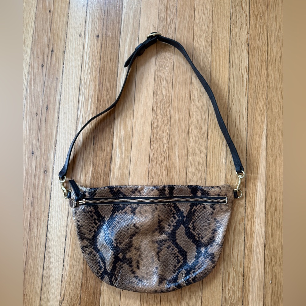 Clare V Grande Fanny Snakeskin